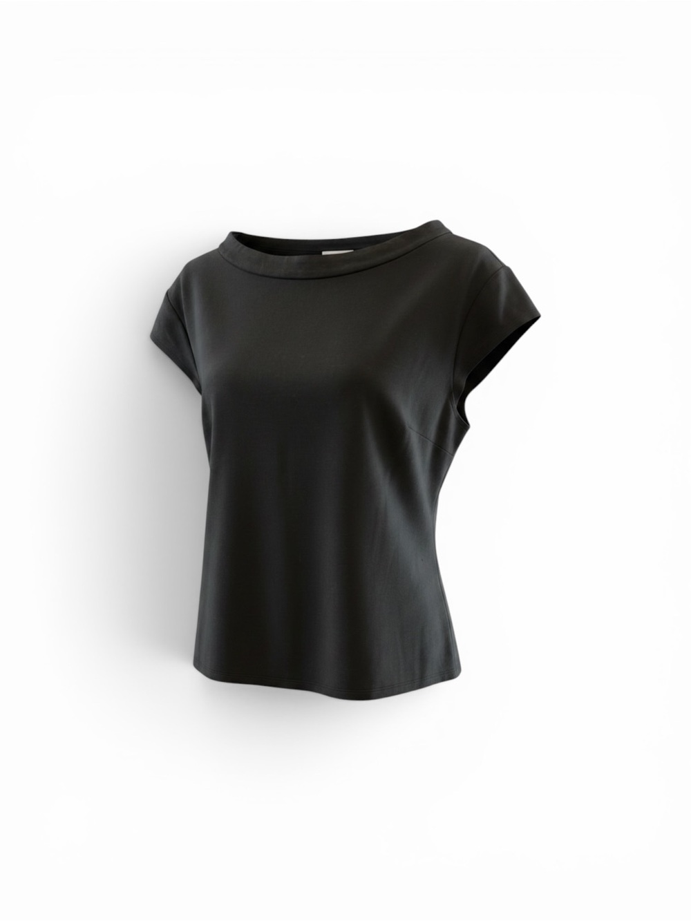 7th Avenue Design Studio NY & Company Black Cap Sleeve Tee with Boat Neck XL - Picture 6 of 8